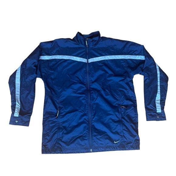 Nike Vintage Y2K Windbreaker Jacket Navy Blue Mens Medium - Picture 1 of 13